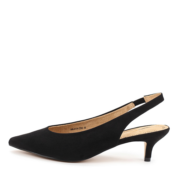 Черные женские туфли с открытой пяткой на небольшом каблуке «Томас Мюнц»