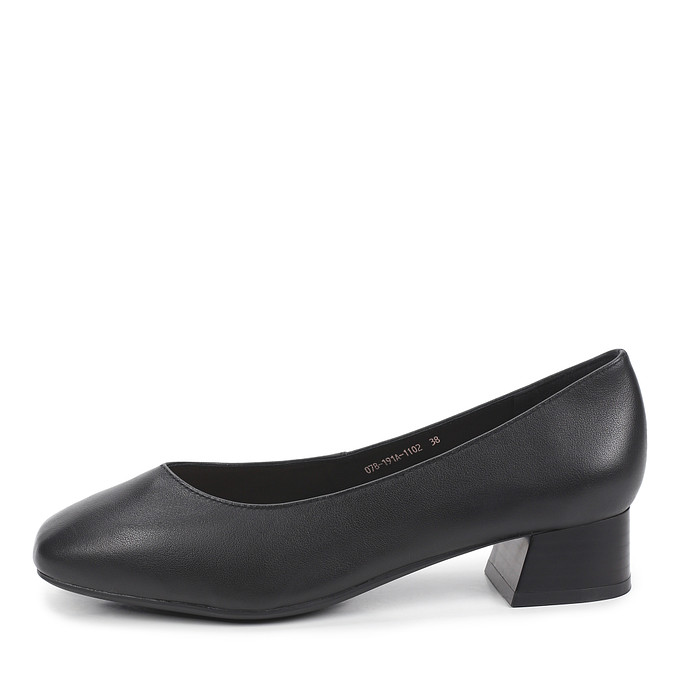 Черные кожаные женские туфли с квадратным мысом «Томас Мюнц»