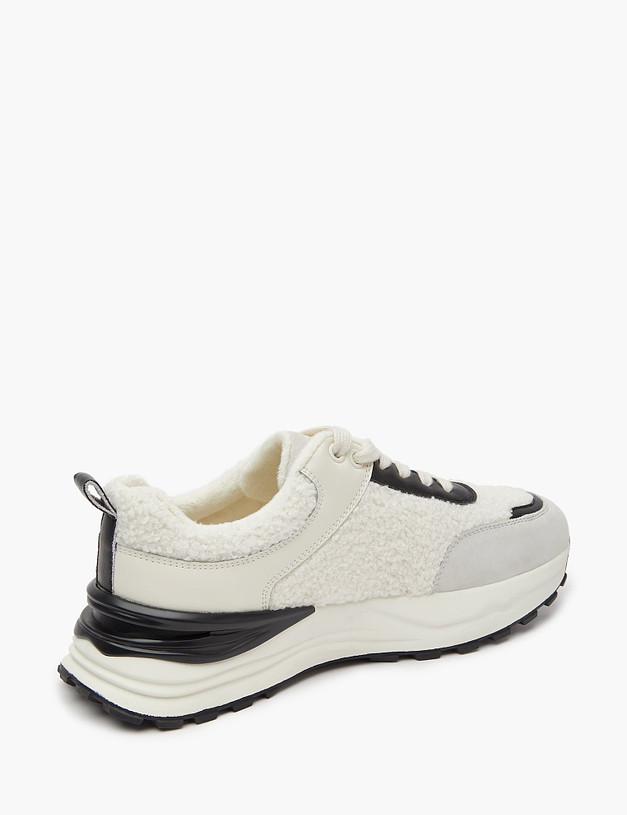 Белые женские кроссовки с черными вставками MASCOTTE 234-324021-0401 | ракурс 4
