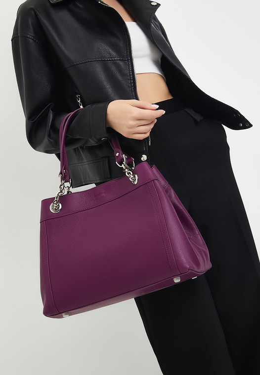 Фиолетовая кожаная женская сумка