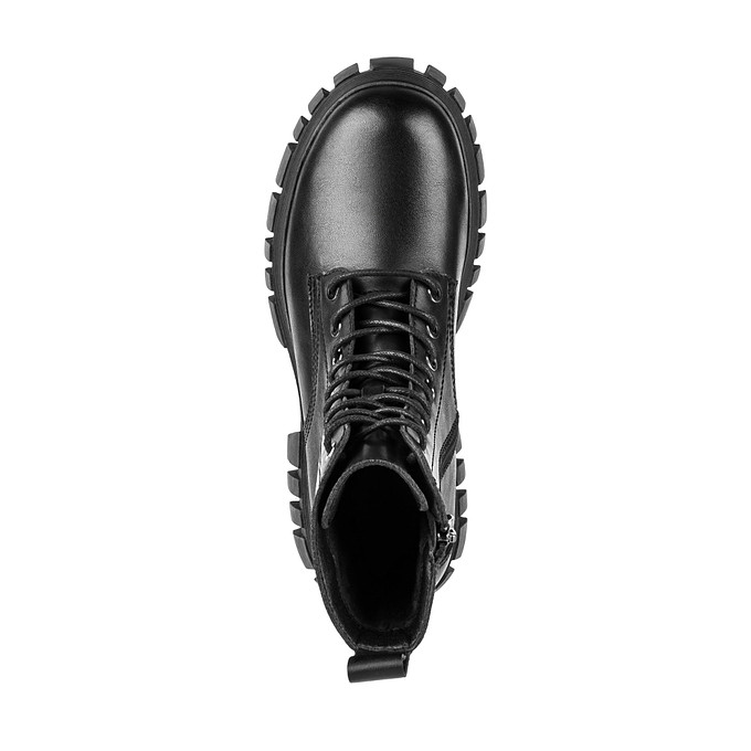 Черные женские кожаные ботинки с молнией и шнуровкой LOLLI|POLLI