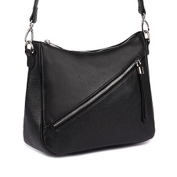 AL-32BWC-101 Сумка женская нат.кожа/текстиль черн, M, Zenden