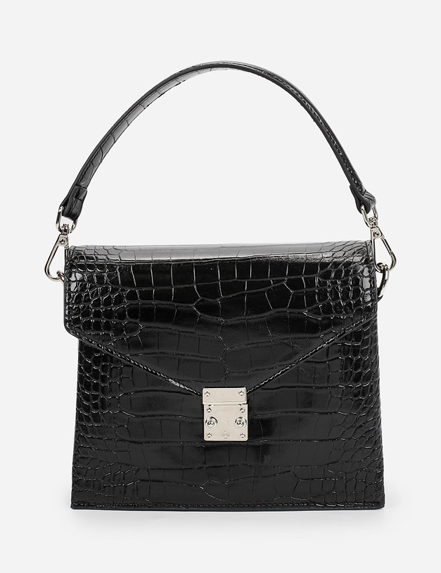 Чёрная женская сумка кросс-боди MASCOTTE 660-1106-602 | ракурс 2