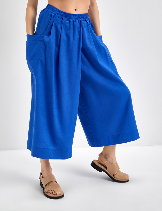 Синие женские брюки-кюлоты MASCOTTE 790-3116-2703 | ракурс 4