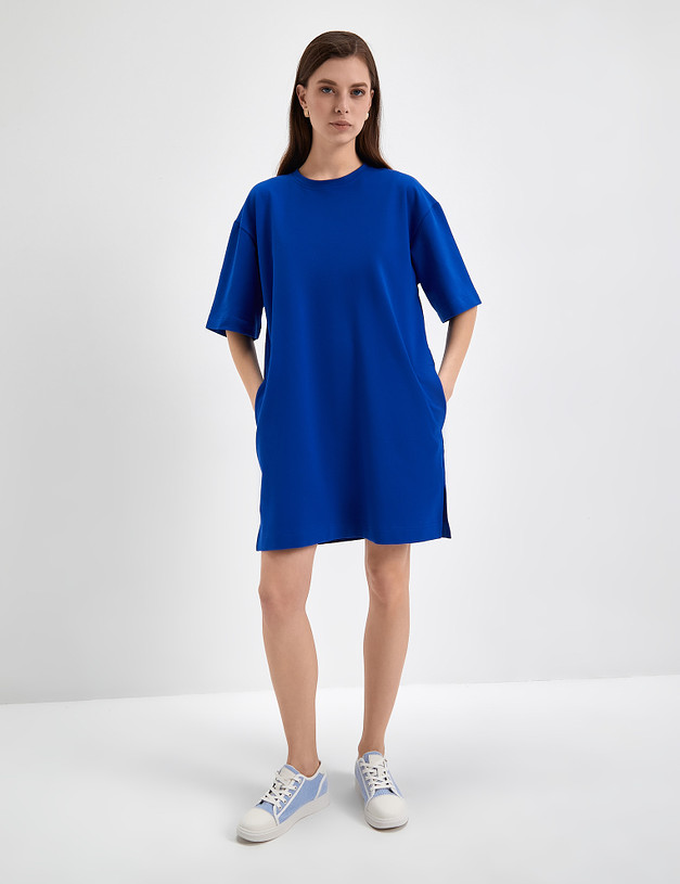Синее платье-футболка MASCOTTE 790-3110-2603 | ракурс 3