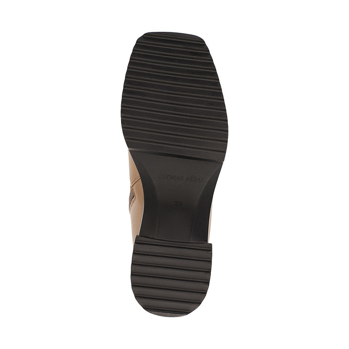 Бежевые кожаные ботинки на каблуке «Томас Мюнц»
