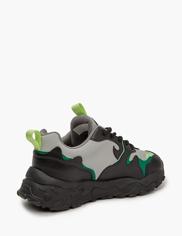 Черные детские кроссовки с зелеными элементами MASCOTTE 234-321621-0602 | ракурс 4