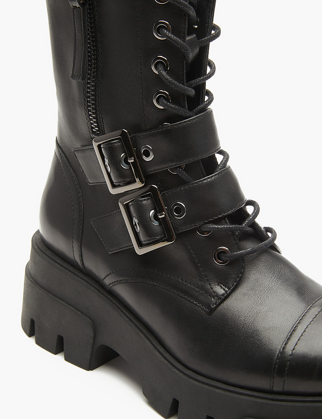Черные женские ботинки с пряжками MASCOTTE 15-3204623-8100M | ракурс 7