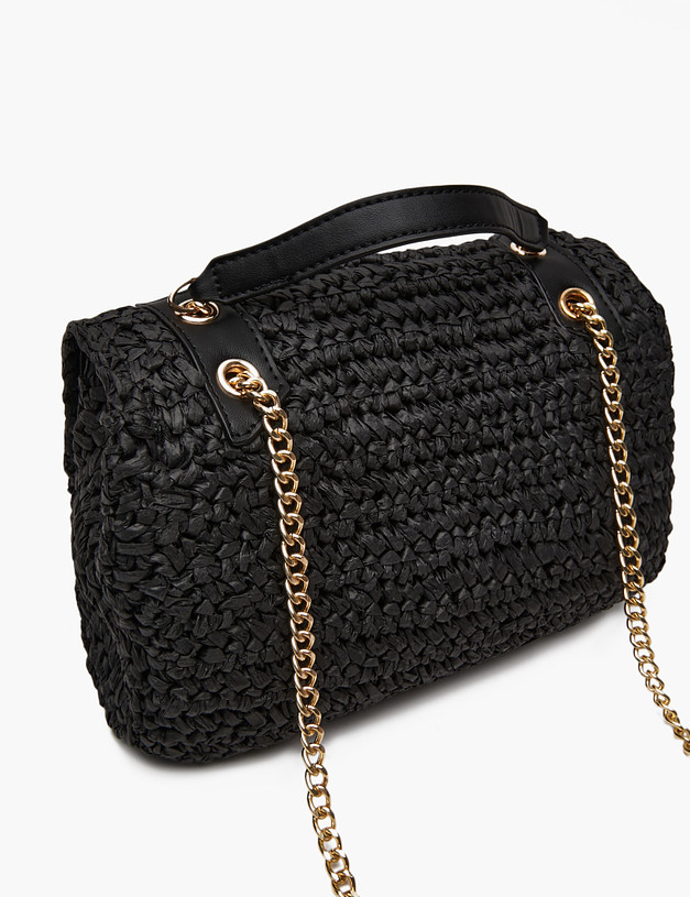 Черная женская плетеная сумка MASCOTTE 647-4106-0302 | ракурс 3
