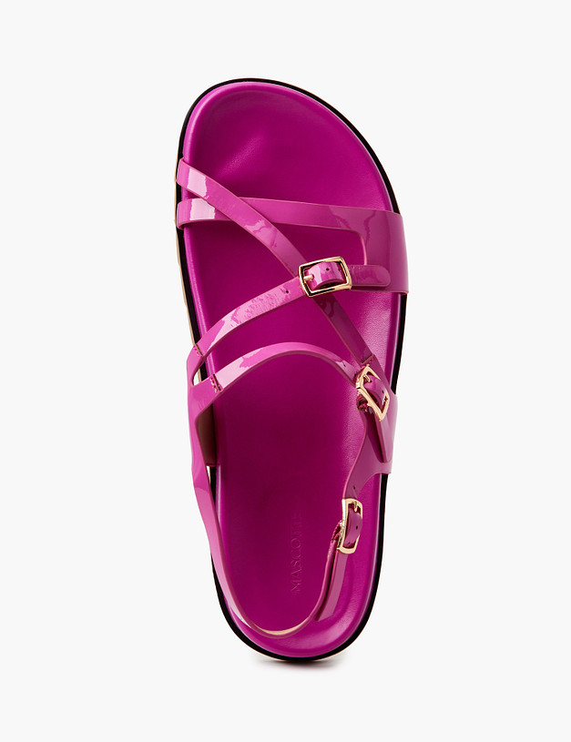 Розовые лакированные женские сандалии MASCOTTE 233-2143715-0706 | ракурс 5