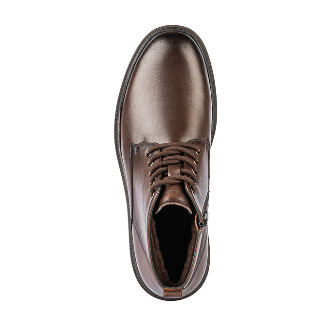 Коричневые кожаные мужские ботинки со шнуровкой "Саламандер"