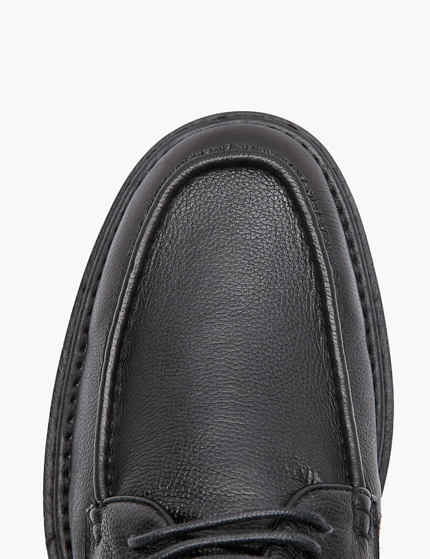 Черные кожаные мужские зимние ботинки MASCOTTE 128-324036-0102 | ракурс 4