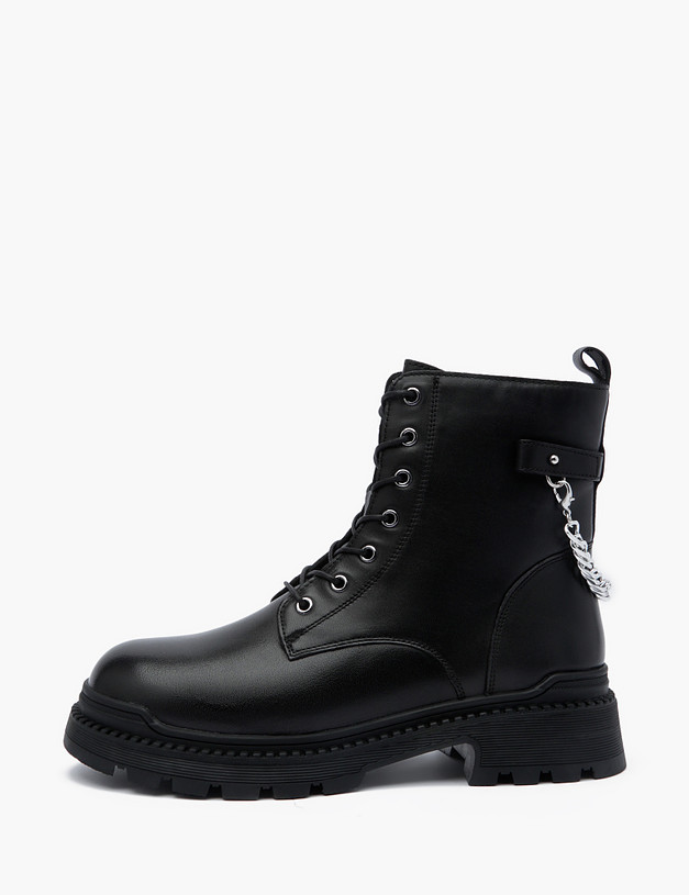 Черные женские зимние ботинки с цепочкой MASCOTTE 58-226731-0102 | ракурс 1