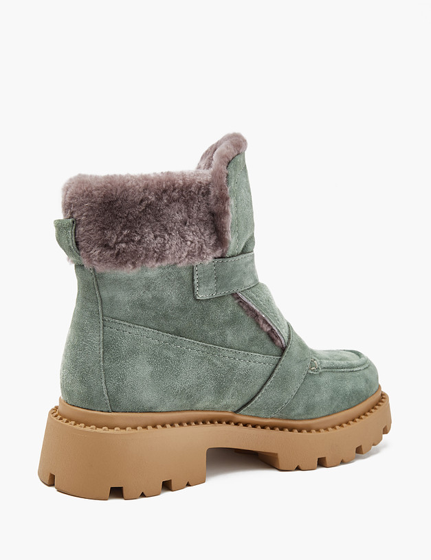 Зеленые женские зимние ботинки MASCOTTE 233-3201735-4606M | ракурс 3