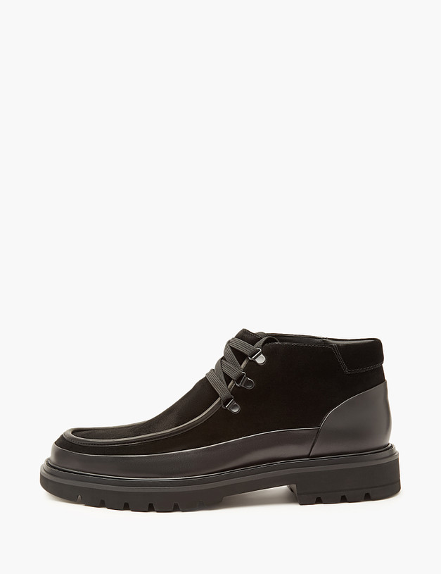 Черные мужские ботинки из кожи и велюра MASCOTTE 22-321322-3205M | ракурс 2