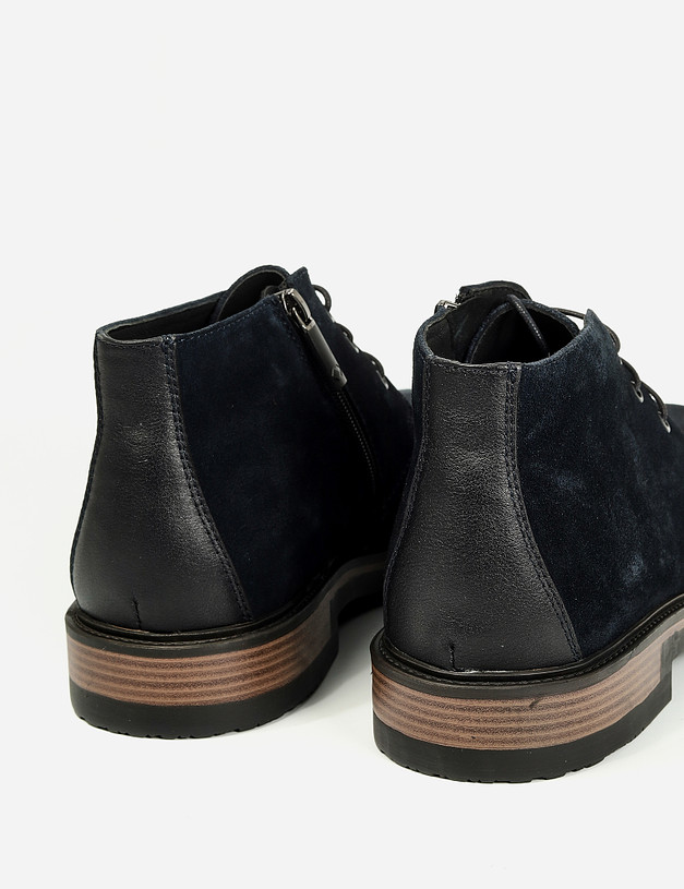 Темно-синие мужские ботинки из велюра MASCOTTE 22-1212425-3240M | ракурс 7