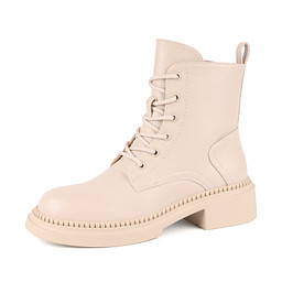 163-42WK-106SR Ботинки женские и.кожа/ворс.ткань св.беж, INSTREET