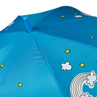 Зонт трость полуавтоматический для девочек ZENDEN YU-12UCM-013, цвет голубой, размер ONE SIZE - фото 3