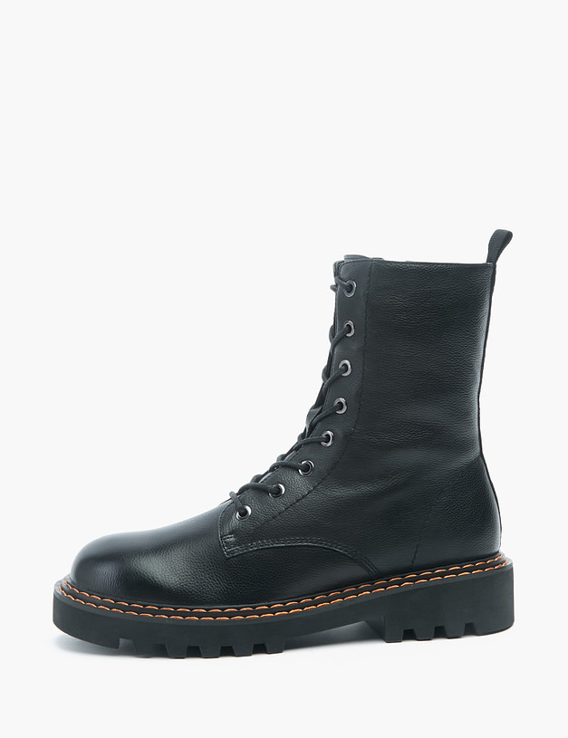 Черные женские ботинки с контрастной строчкой MASCOTTE 58-2260533-3180M | ракурс 1