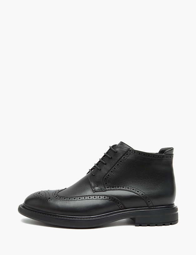 Черные кожаные мужские ботинки MASCOTTE 128-322226-0102 | ракурс 1