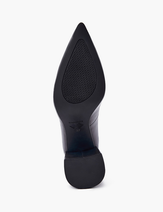 Черные кожаные женские туфли на широком каблуке MASCOTTE 100-311011-0502 | ракурс 5