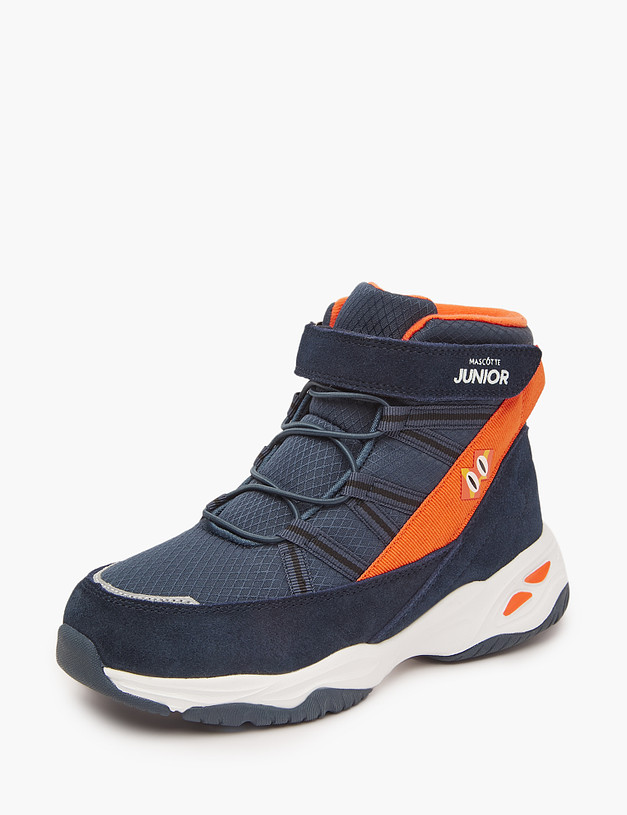 Синие спортивные ботинки для мальчиков на зиму MASCOTTE 189-324131-0203 | ракурс 3