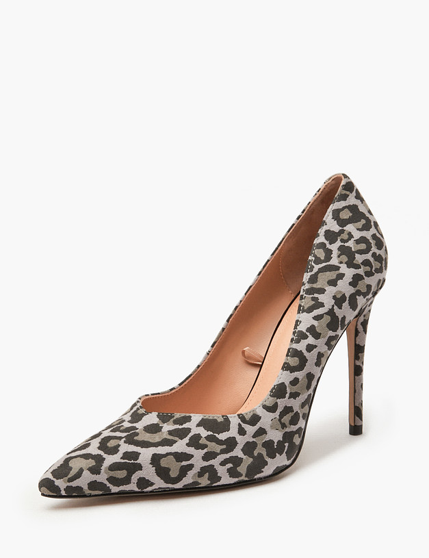 Серые женские туфли с леопардовым принтом MASCOTTE 94-420111-0610 | ракурс 2