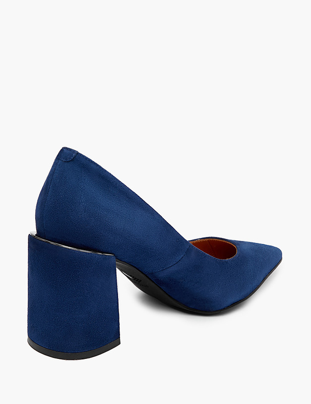 Синие женские туфли из велюра MASCOTTE 100-311011-3621M | ракурс 3