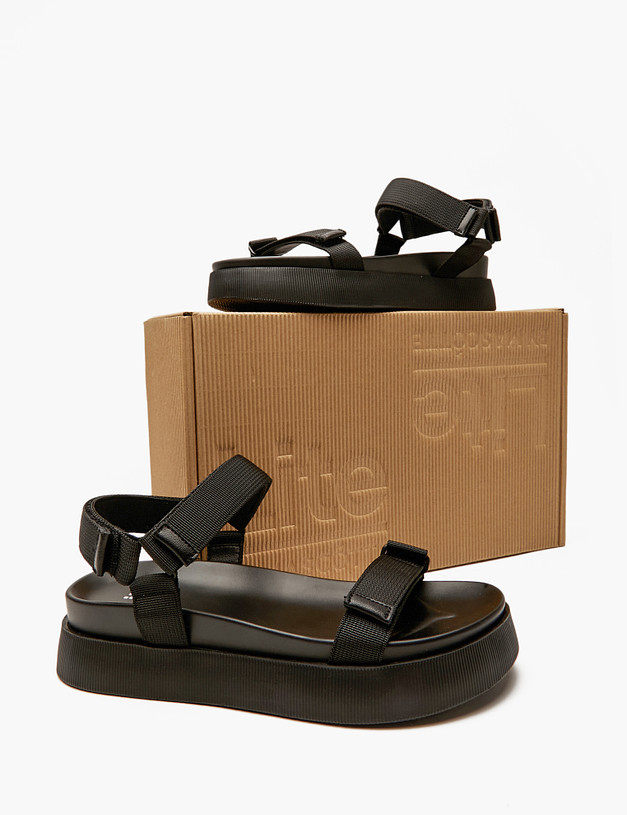 Черные женские сандалии из текстиля MASCOTTE 234-415221-0202 | ракурс 6