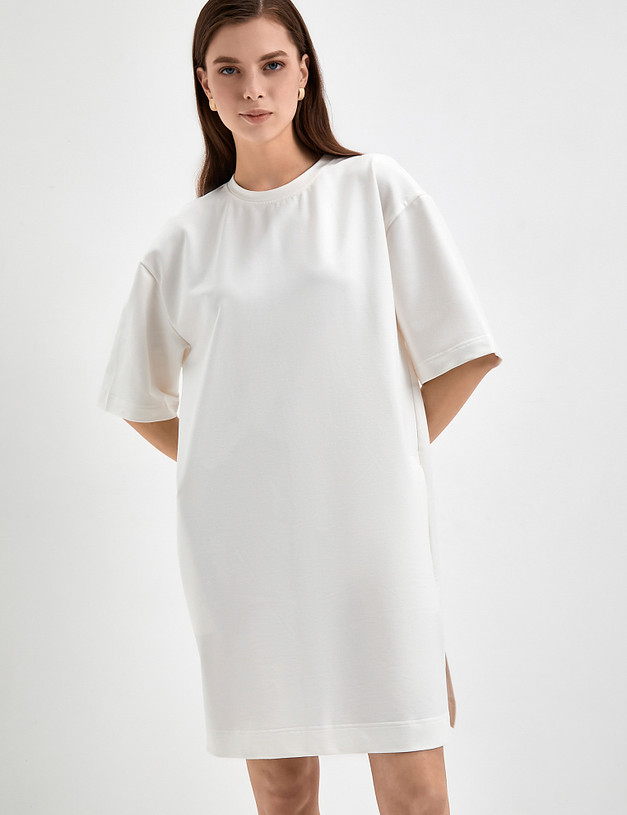 Платье-футболка молочного цвета MASCOTTE 790-3110-2601 | ракурс 4