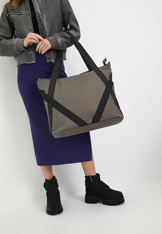 Оливковая женская сумка-шоппер