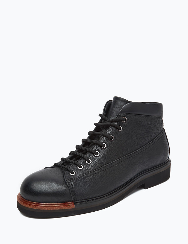 Черные мужские ботинки с акцентами MASCOTTE 175-220721-0102 | ракурс 3