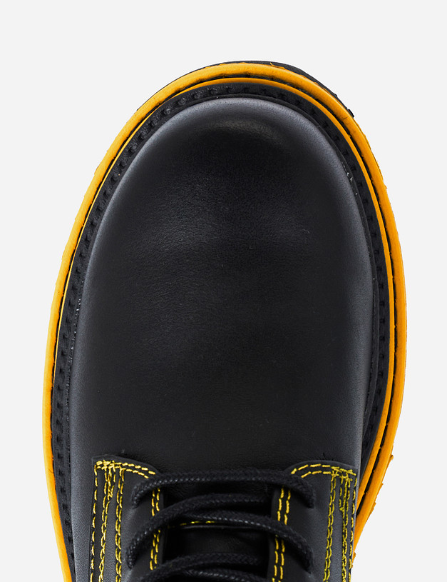 Черные женские ботинки с желтой строчкой MASCOTTE 51-120621-0109 | ракурс 6