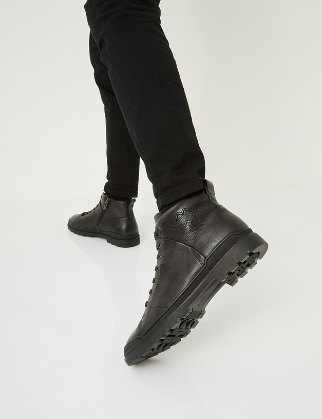 Черные мужские ботинки с логотипом MASCOTTE 58-124222-0102 | ракурс 1