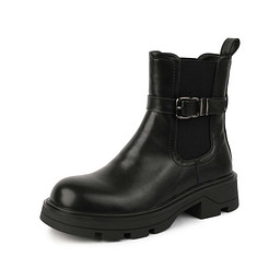 199-42WB-044SR Ботинки женские и.кожа/ворс.ткань черн, INSTREET