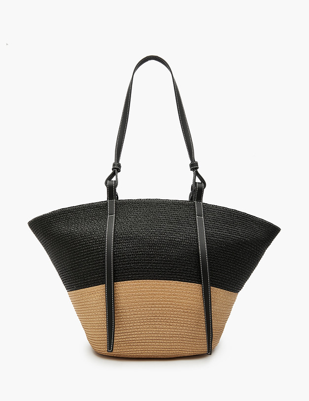 Черная плетеная женская сумка MASCOTTE 660-3123-202 | ракурс 2