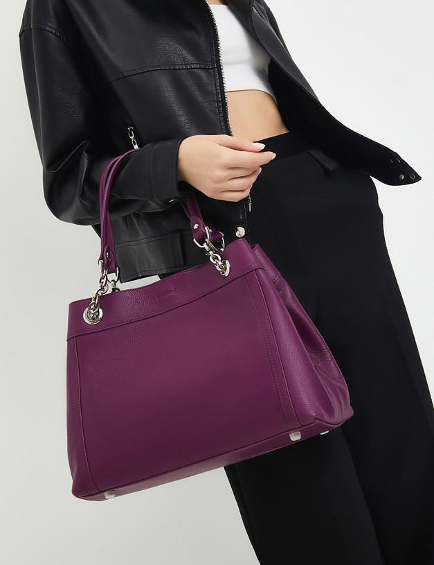 Фиолетовая кожаная женская сумка MASCOTTE 660-2254-106 | ракурс 1