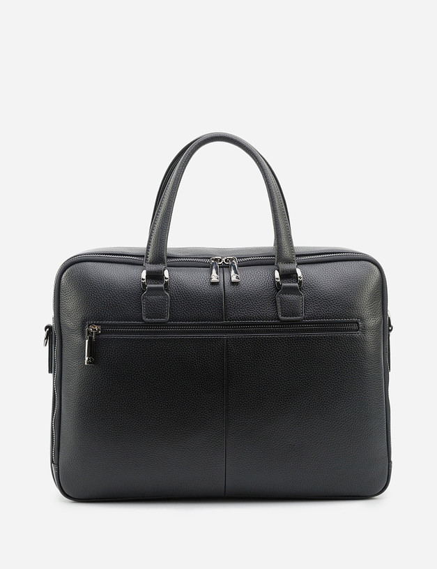 Черный мужской портфель из кожи MASCOTTE 602-0202-102 | ракурс 3