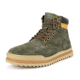 187-42MV-037FN Ботинки для активного отдыха мужские спилок-и.кожа/шерсть-и.мех зелен, Quattrocomforto
