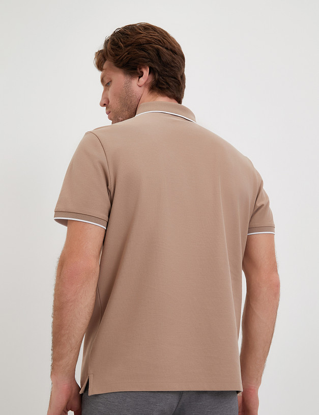 Бежевая мужская футболка-поло MASCOTTE 873-4103-2608 | ракурс 2