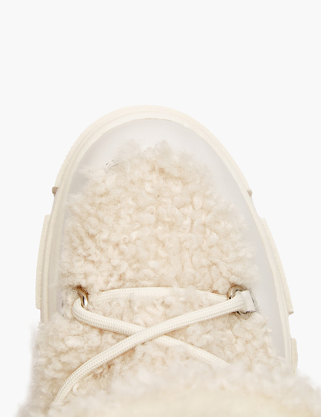 Белые женские ботинки на меху MASCOTTE 233-3201938-7102M | ракурс 5