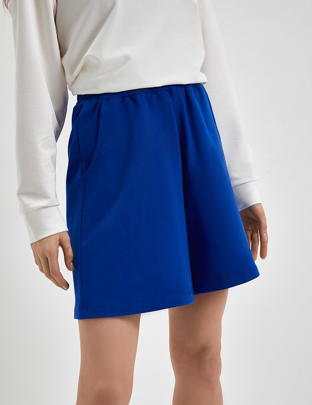 Широкие женские шорты синего цвета MASCOTTE 790-3111-2603 | ракурс 6