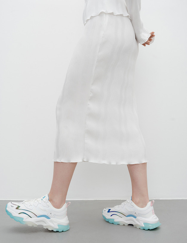 Белые женские кроссовки с цветной подошвой  MASCOTTE 189-415821-0201 | ракурс 1