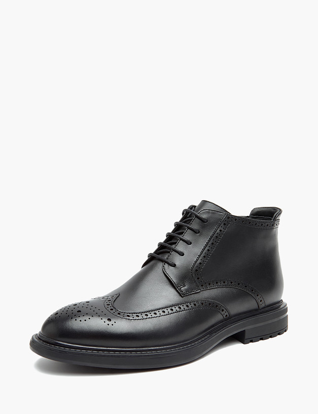Черные кожаные мужские ботинки MASCOTTE 128-322226-0102 | ракурс 2