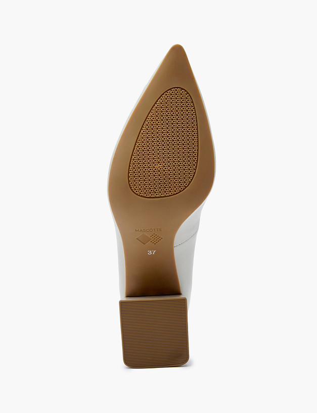 Бежевые кожаные женские туфли на квадратном каблуке MASCOTTE 100-310911-0508 | ракурс 5
