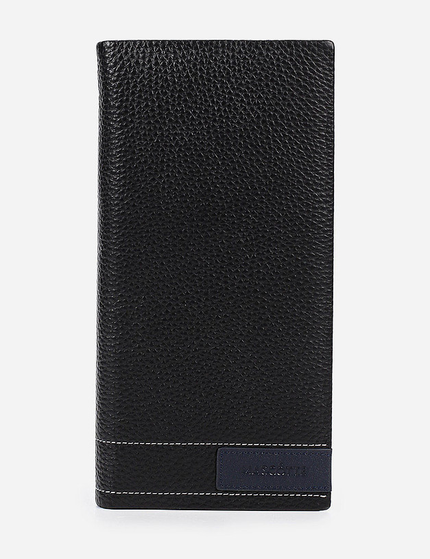 Черный кожаный мужской кошелек MASCOTTE 642-0135-102 | ракурс 1