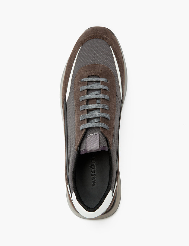 Серые мужские кроссовки с коричневыми вставками MASCOTTE 128-311011-0210 | ракурс 4