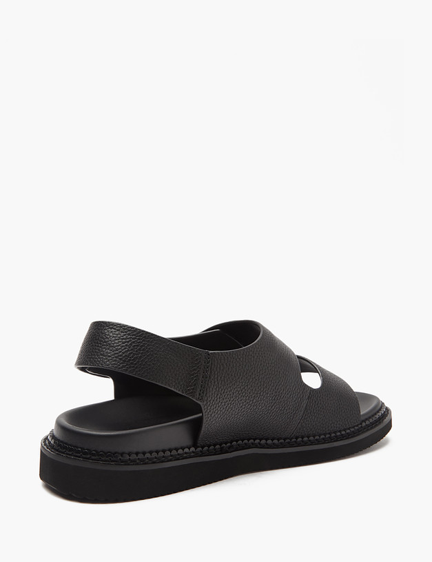 Черные кожаные мужские сандалии MASCOTTE 128-412961-0102 | ракурс 4