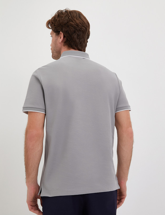Серая мужская футболка-поло MASCOTTE 873-4103-2610 | ракурс 2