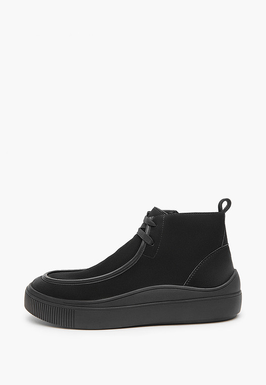 Черные мужские зимние ботинки из нубука